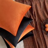 MIULEE Halloween Velvet Throw Pillow Covers Fall Soft Solid Decorative 4 Pack - Miulee